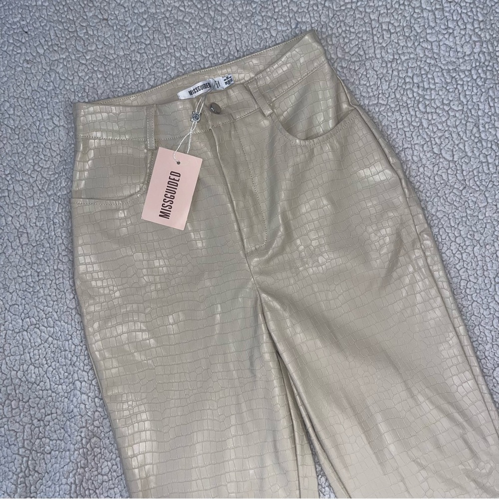 Missguided Faux Leather Trousers View 5